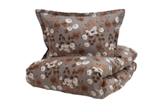 Turiform sengetøj - 140x220 cm - Cara grey - Blomstret sengetøj - 100% bomuldssatin sengesæt